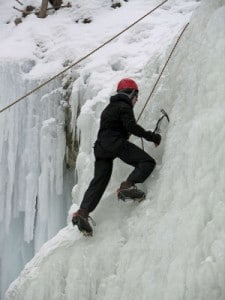 Ice climbing at Tiffany Falls