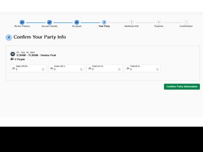 Confirm party information.